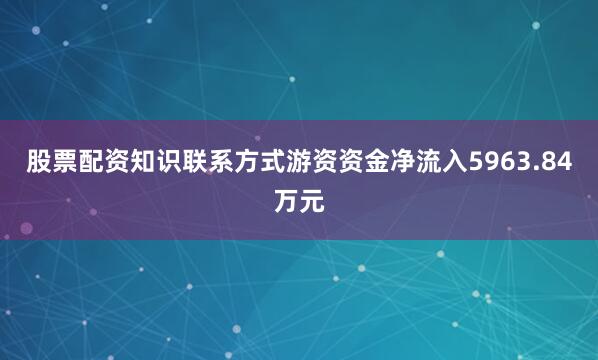 股票配资知识联系方式游资资金净流入5963.84万元